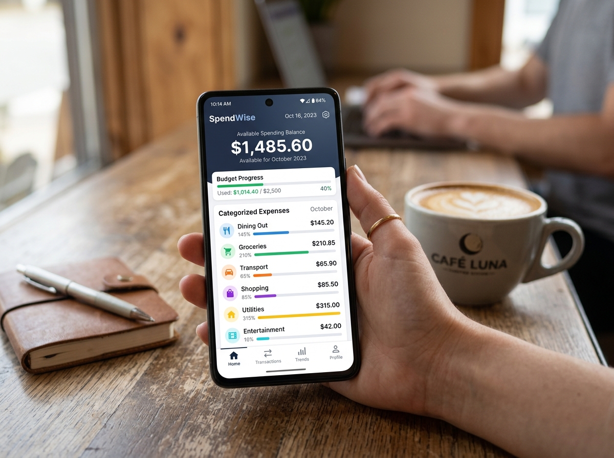 Budgeting app dashboard spending… 202606031620