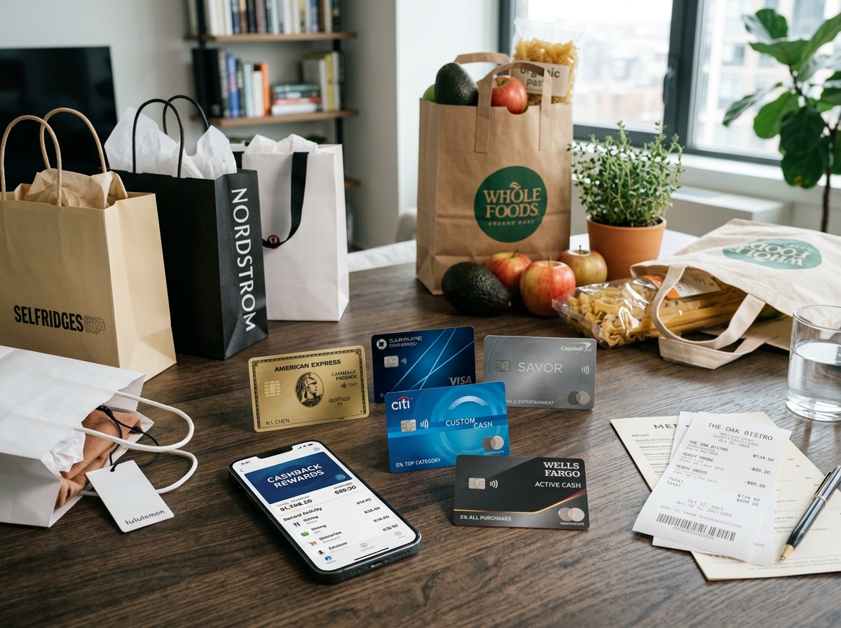 Credit cards with shopping bags 202606091142
