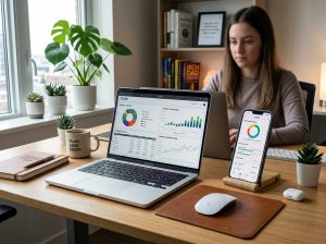 Smartphone budgeting app dashboard 202606031617