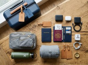Travel essentials flat lay woode… 202606042204